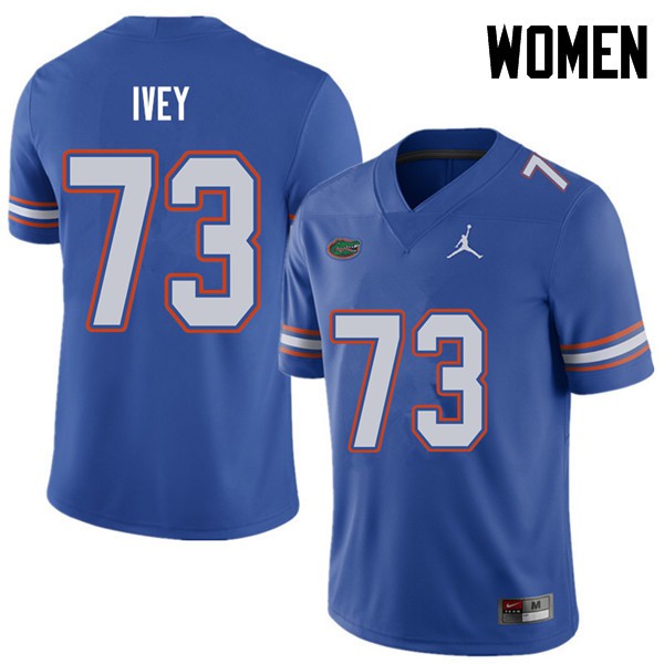 Jordan Brand Women #73 Martez Ivey Florida Gators College Football Jerseys Royal